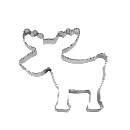 BekkiB - Ausstecher "Elch" - ca. 6,3 x 6,3 cm - Spülmaschinengeeignete Ausstechform aus Edelstahl - Zum Backen von Plätzchen - 7405 von BekkiB