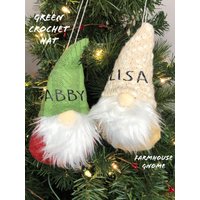 Personalisierte Wichtelverzierung; Gnome Baumschmuck Weihnachtswichtel; Wichtelfamilie; Zwerge Ornament; Mit Hüten; Benutzerdefinierte von BekkysBaby