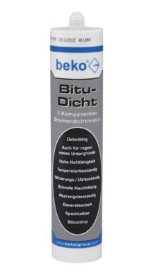 Beko Bitumendichtmasse, 310 ml, schwarz, 25 Stk./Krt. (SDB*), wasserfest, Paste, für Rohr, Dachrinne, Tür, Arbeitsplatte, Badewanne, Waschbecken von Beko