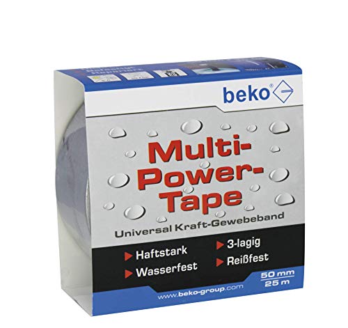 beko Multi-Power-Tape 50 mm x 50 m, silber Universal Kraft-Gewebeband 262 205 501 von beko