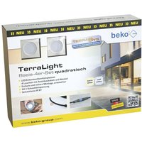 TerraLight Basis 4er-Set quadratisch, 60 x 60 mm Edelstahl V4A gebürstet kaltweiß 4000K von Beko