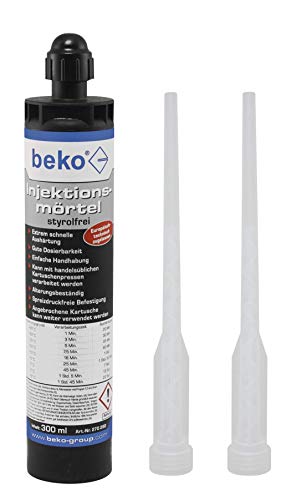 BEKO Injektionsmörtel-SET: 1 x IJM 300 ml styrolfrei, 2 x Zwangsmischer, 1 Stück, 270285 von beko