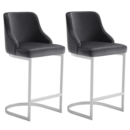 Bekrvio Barhocker 2er Set mit Lehne, PU Barstuhl Sitzhöhe 65cm, Küchenstühle mit Rückenlehne und Fußstütze, Robuster Metallrahmen, Für Indoor Outdoor Kücheninsel Heimkino Esszimmer Bekrvio Barhocker 2er Set mit Lehne, PU Barstuhl Sitzhöhe 65cm, Küchenstühle mit Rückenlehne und Fußstütze, Robuster Metallrahmen, Für Indoor Outdoor Kücheninsel Heimkino Esszimmer von Bekrvio