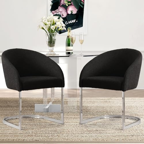 Esszimmerstühle 2er Set, Samtstoff Stuhl mit Rückenlehne, ergonomische Essstühle Mit Armlehne Metallbeine, bequemer Küchenstuhl, Esszimmerstuhl, Cocktailsessel für Lounge, Dining, Küchentisch Esszimmerstühle 2er Set, Samtstoff Stuhl mit Rückenlehne, ergonomische Essstühle Mit Armlehne Metallbeine, bequemer Küchenstuhl, Esszimmerstuhl, Cocktailsessel für Lounge, Dining, Küchentisch von Bekrvio