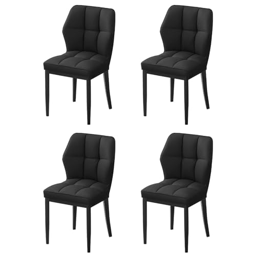 Bekrvio Esszimmerstühle 4er Set, Moderne Kunstleder Dining Chairs ohne Armlehnen mit hoher Rückenlehne & Rautenmuster, Polsterstuhl für Esszimmer, Küche oder Wohnzimmer, bis 150 kg belastbar von Bekrvio