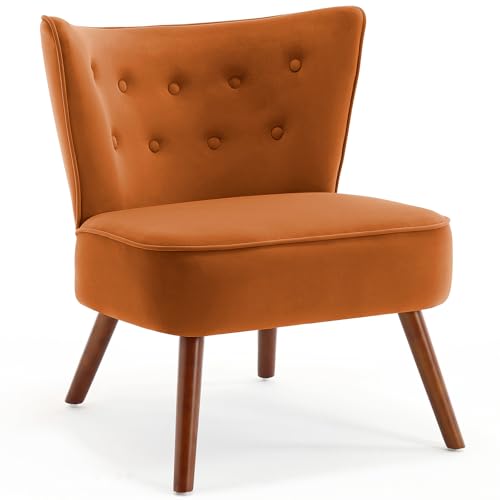 Bekrvio Sessel Wohnzimmer, moderner Loungesessel mit 290g/㎡ Samtbezug, extra großer gepolsterter Ohrensessel mit Holzbeinen für Wohnzimmer/Schlafzimmer von Bekrvio