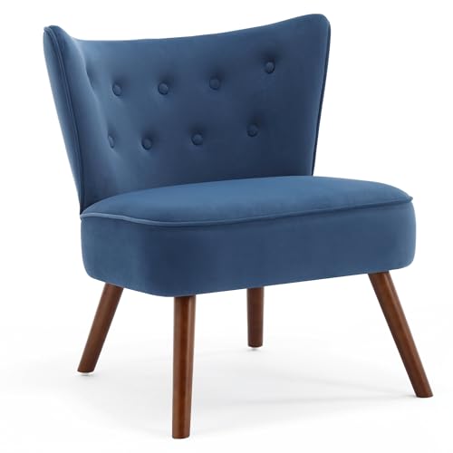 Bekrvio Sessel Wohnzimmer, moderner Loungesessel mit 290g/㎡ Samtbezug, extra großer gepolsterter Ohrensessel mit Holzbeinen für Wohnzimmer/Schlafzimmer von Bekrvio