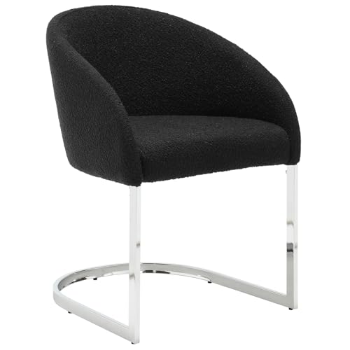 Esszimmerstühle 1pc,Teddy Stoff Stühle Esszimmer, Mid-Century Gepolsterte Küchenstühle,Dining Chairs mit Metallbeinen 150kg Belastbar von Bekrvio