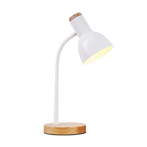 Bel Air Home - Schreibtischlampe ARGOS Serie, Holz, E-27, stilvolle Beleuchtung für dein Arbeitszimmer oder Büro (GLÜHBIRNE NICHT INBEGRIFFEN)(WEISS) von Bel Air Home