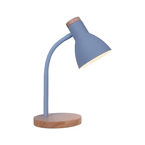 Bel Air Home - Schreibtischlampe ARGOS Serie, Holz, E-27 (GLÜHLAMPE NICHT ENTHALTEN) stilvolle Beleuchtung für dein Arbeitszimmer oder Büro (BLAU) von Bel Air Home