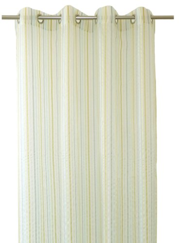 Bel Air Vorhang mit Ösen Blues, Streifensaum, Fließstoff, Gelbgrün, 140 x 270 cm - 0199993-0002 von Bel Air