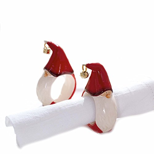 4 x Serviettenringe WICHTEL Serviettenhalter rot Dolomit Weihnachten Deko Weihnachtsdeko 4 x Serviettenringe WICHTEL Serviettenhalter rot Dolomit Weihnachten Deko Weihnachtsdeko von Belacona