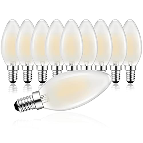 Belaufe C35 LED Glühbirne Kerzenlampe E14, 4W warmweiß LED Lampe,350 Lumen LED Filament, E14 Vintage Led Leuchtmittel, 2700 Kelvin warmweiss, Matt,10 Stück von Belaufe