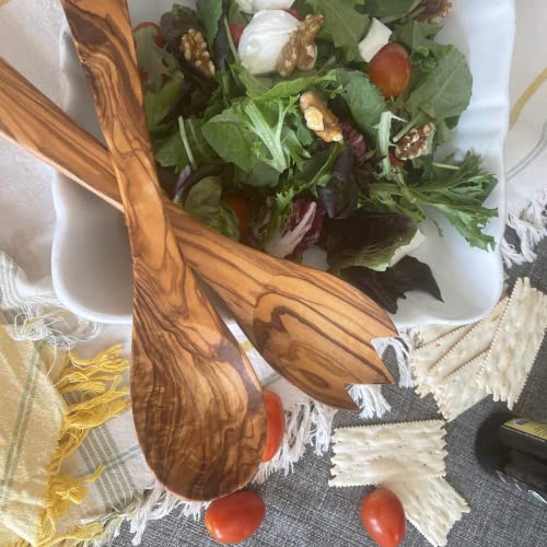 Handgefertigtes Utensilien-Set aus Olivenholz, Löffel und Göffel von BeldiNest