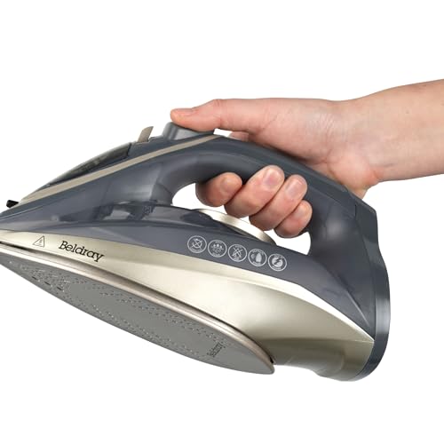 Beldray BEL01609 Titanium 2 In 1 Cordless Steam Iron - Use with Or Without Cord, 360° LED Charging Base, Ceramic Soleplate, Anti-Calc & Drip Functions, 140g/min Steam Shot, 230ml Water Tank, 2600 W von Beldray