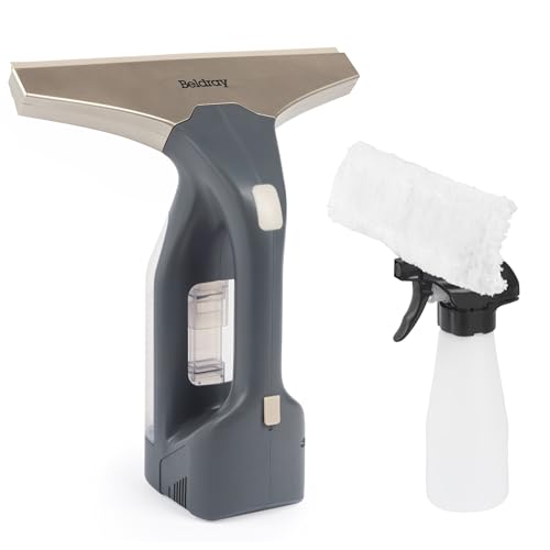 Beldray Cordless Window Vacuum Plus – Handheld & Rechargeable Vac for Streak Free Windows, Mirrors & Glass Cleaning, 100 ml Removable Water Tank, Includes Spray Bottle & Wipe Pad, Titanium, BEL01985 von Beldray