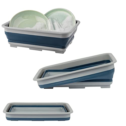 Beldray LA028404FEU7 zusammenklappbare Waschschüssel, Faltbare Geschirrwanne, platzsparende Kunststoff-Waschwanne, faltbares Waschbecken, Innen-/Außenbereich, einfache Aufbewahrung, Blau Spülwanne von Beldray