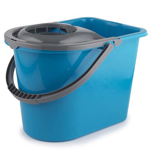 Beldray Putzeimer mit Wischmop & Auswringer 14L, Putzeimer Set für Boden & Fliesen, Reinigungseimer mit Integrierter Mopp Presse, Kunststoff Wischeimer für Küche & Bad, Ergonomischer Griff von Beldray