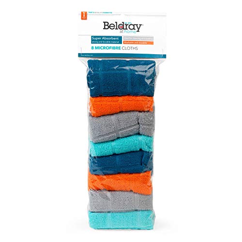 Beldray LA066374EU Mikrofasertücher Reinigungstücher mit ausgeprägter Saugfähigkeit, multifunktional 8-Pack, Mehrfarben Staubtücher, wiederverwendbar und maschinenwaschbar zum Reinigen oder Abstauben von Beldray
