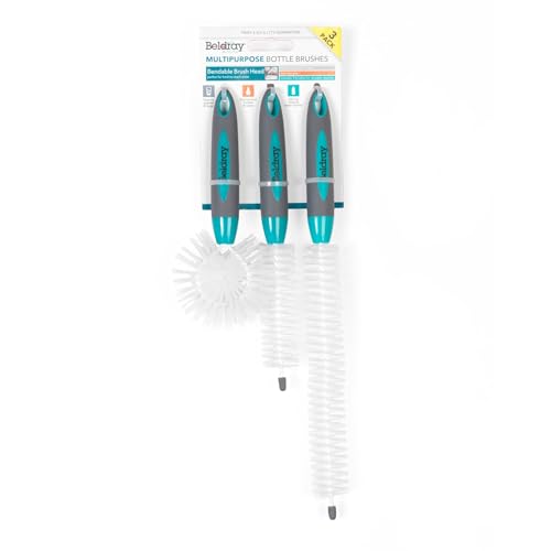 Beldray LA082770EU7 Flaschenbürsten im 3er Pack, dauerhaft Spülbürste Satz mit Weiche Borsten Biegbarer Bürstenkopf, Rutschfester Griff, waschbürste für schwer zugängliche Bereiche, türkis/weiß Beldray LA082770EU7 Flaschenbürsten im 3er Pack, dauerhaft Spülbürste Satz mit Weiche Borsten Biegbarer Bürstenkopf, Rutschfester Griff, waschbürste für schwer zugängliche Bereiche, türkis/weiß von Beldray