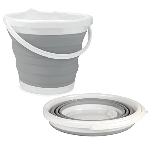 Beldray Faltbarer Eimer 10 L – Putzeimer, Pop-up-Eimer, zusammenklappbare Waschschüssel, Ideal für Camping und Festivals, Grau Weiß Beldray Faltbarer Eimer 10 L – Putzeimer, Pop-up-Eimer, zusammenklappbare Waschschüssel, Ideal für Camping und Festivals, Grau Weiß von Beldray