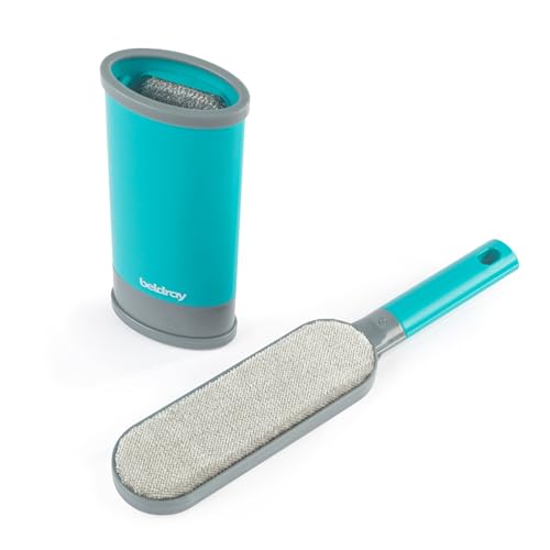 Beldray Pet Plus Fusselentferner Bürste - Mikrobürsten Heben und fangen Tierhaare, Tragbarer Fusselroller mit Selbstreinigungshülle, Doppelseitiger Staubentferner, Wiederverwendbar, Für Kleidung von Beldray