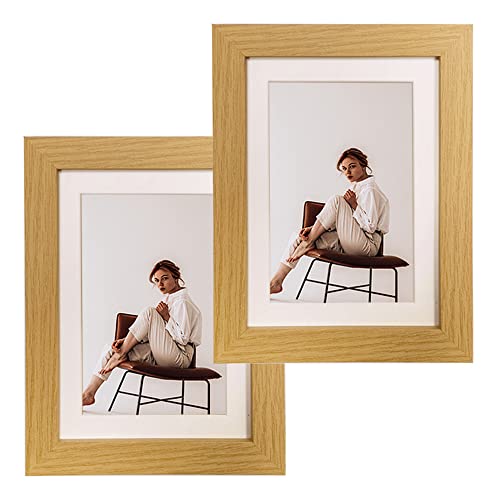 Belegao Bilderrahmen 10x15 cm 2er Set Fotorahmen Vintage mit Passepartout MDF Bruchsicherem Acrylglas Freistehende für Wand Tischrahmen, Geschenk, Dekoration - Original Holzfarbe Belegao Bilderrahmen 10x15 cm 2er Set Fotorahmen Vintage mit Passepartout MDF Bruchsicherem Acrylglas Freistehende für Wand Tischrahmen, Geschenk, Dekoration - Original Holzfarbe von Belegao