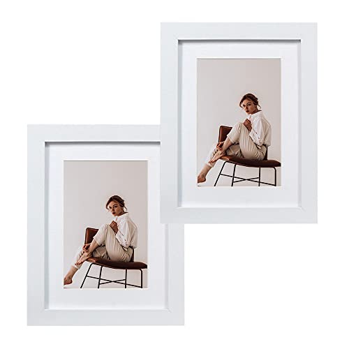 Belegao Bilderrahmen 13x18 cm 2er Set Fotorahmen Vintage mit Passepartout MDF Bruchsicherem Acrylglas Freistehende für Wand Tischrahmen, Geschenk, Dekoration - Weiß Belegao Bilderrahmen 13x18 cm 2er Set Fotorahmen Vintage mit Passepartout MDF Bruchsicherem Acrylglas Freistehende für Wand Tischrahmen, Geschenk, Dekoration - Weiß von Belegao