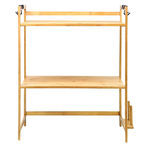 Belfoyer Mikrowellen Ständer,Verstellbares Mikrowellenregal, Mikrowellenständer aus Bambus,Küchenregal, Küchen-Organizer, Erweiterbares Mikrowellen Regal von Belfoyer