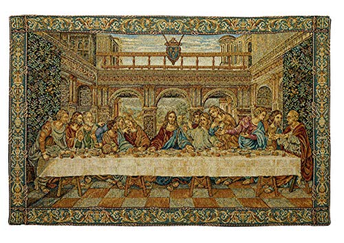 BelgianTapestries gewebter Wandbehang Gobelin Das letzte Abendmahl nach Leonardo da Vinci, 66 x 44cm von BelgianTapestries