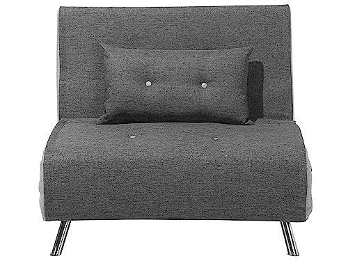 1-Sitzer Schlafsofa Stoff grau mit hohen Edelstahlbeinen Kissen modern Farris von Beliani