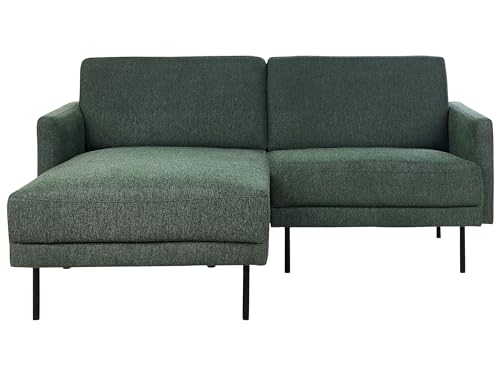 2-Sitzer Ecksofa mit hohen Metallbeinen grün rechtsseitig Glamour Modern Breda von Beliani