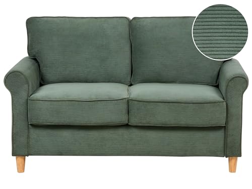 Beliani 2-Sitzer Sofa grün/dunkelgrün aus Cord gepolstert Retro-Stil modern Ronneby Beliani 2-Sitzer Sofa grün/dunkelgrün aus Cord gepolstert Retro-Stil modern Ronneby von Beliani