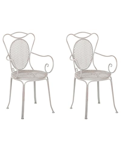 2er Set Stühle Metall grau Balkonset Terrasse Sitzgruppe Antik 2tlg Cilento 2er Set Stühle Metall grau Balkonset Terrasse Sitzgruppe Antik 2tlg Cilento von Beliani