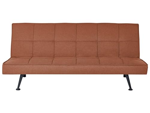 3-Sitzer Sofa mit Schlaffunktion Stoff rot Schlafsofa ohne Armlehnen Hasle von Beliani