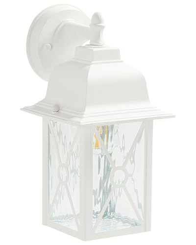 Beliani Außenwandleuchte Metall weiß 30 cm rechteckig Laternenform modern Findon von Beliani