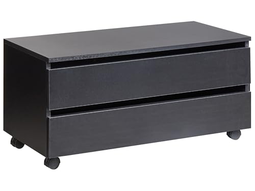 Badezimmer Kommode schwarz schmal mit Rollen 2 Schubladen Teresina Badezimmer Kommode schwarz schmal mit Rollen 2 Schubladen Teresina von Beliani