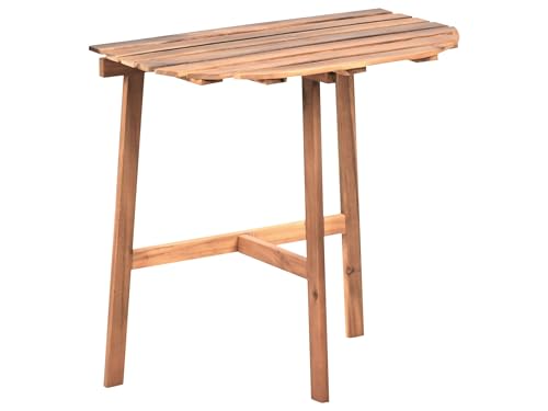 Balkontisch Akazienholz braun 70 x 44 cm klappbar Latten-Optik rustikal Osigo von Beliani