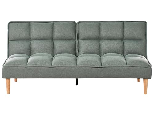 Beliani 3-Sitzer Schlafsofa Stoffbezug hellgrün gesteppt Sofa mit Schlaffunktion Siljan Beliani 3-Sitzer Schlafsofa Stoffbezug hellgrün gesteppt Sofa mit Schlaffunktion Siljan von Beliani