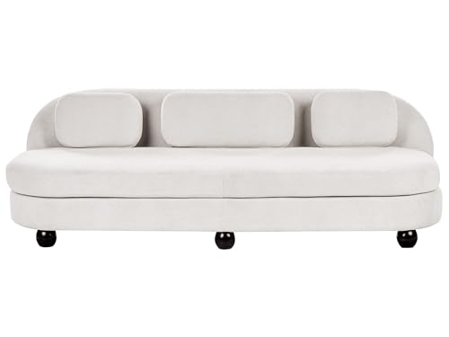 Beliani 3-Sitzer Sofa Stoff Creme weiß gepolstert ohne Armlehnen modernes Design Fansen von Beliani