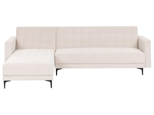 Beliani 4-Sitzer Eckschlafsofa L-förmig rechts Samt hell beige gesteppt Aberdeen Beliani 4-Sitzer Eckschlafsofa L-förmig rechts Samt hell beige gesteppt Aberdeen von Beliani