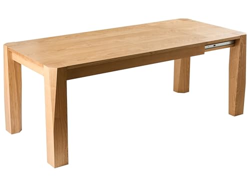Beliani Ausziehbarer Esstisch MDF Holzoptik helle Esche 160/200x90 cm rechteckig Mission von Beliani