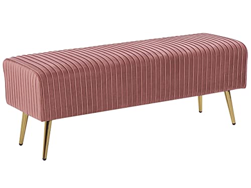 Bank Sitzhocker aus Samtstoff in Rosa elegantes Design Paterson von Beliani