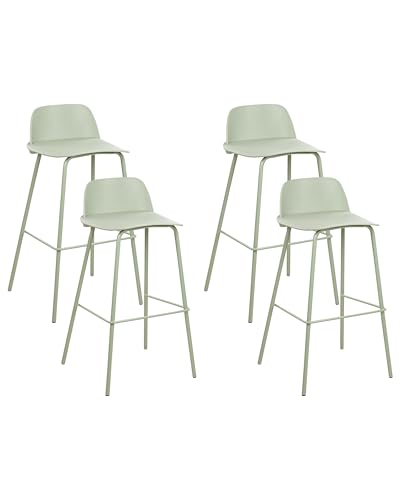 Beliani Barhocker 4er Set grün/hellgrün aus Kunststoff/Metall für Esszimmer Küche Mora Beliani Barhocker 4er Set grün/hellgrün aus Kunststoff/Metall für Esszimmer Küche Mora von Beliani