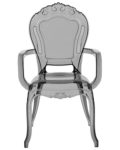 Beliani Barock 2 Stühle mit Armlehnen Kunststoff 2er Set transparent schwarz Vermont II von Beliani
