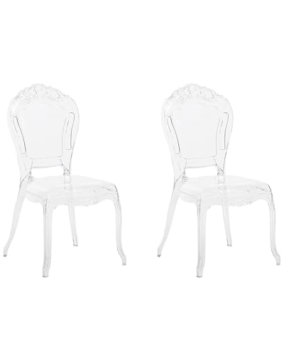 Beliani Barock Stuhl Kunststoff 2er Set transparent 2er Set stapelbar Vermont Beliani Barock Stuhl Kunststoff 2er Set transparent 2er Set stapelbar Vermont von Beliani