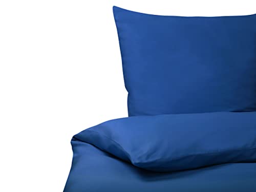 Bettwäsche Set blau 2-teilig Standardgröße 135x200 cm mit Knöpfen Harmonridge von Beliani