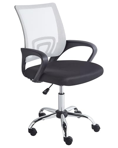Beliani Bürostuhl schwarz/weiß höhenverstellbar drehbar Schreibtischstuhl Solid von Beliani