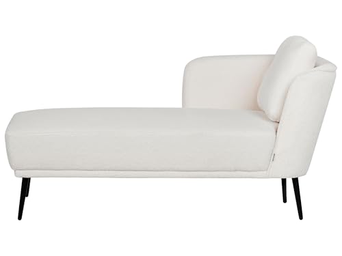 Beliani Chaiselongue Bouclé Creme weiß rechts mit Armlehne Kissen Metallgestell Artheze von Beliani