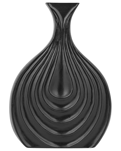 Elegante, dekorative Vase aus Steinzeug schwarz Thapsus von Beliani